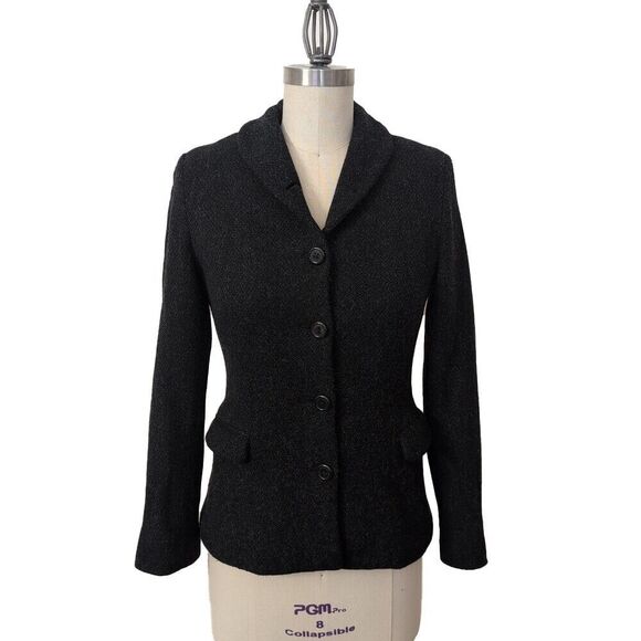 Ralph Lauren Black Label Wool Cashmere Charcoal Blazer Jacket Wmns 10 - Picture 1 of 11